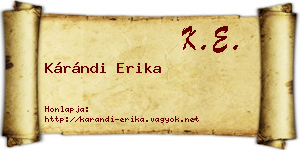 Kárándi Erika névjegykártya
