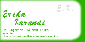 erika karandi business card