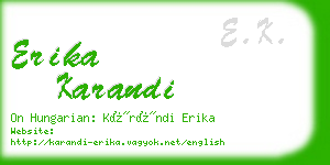 erika karandi business card